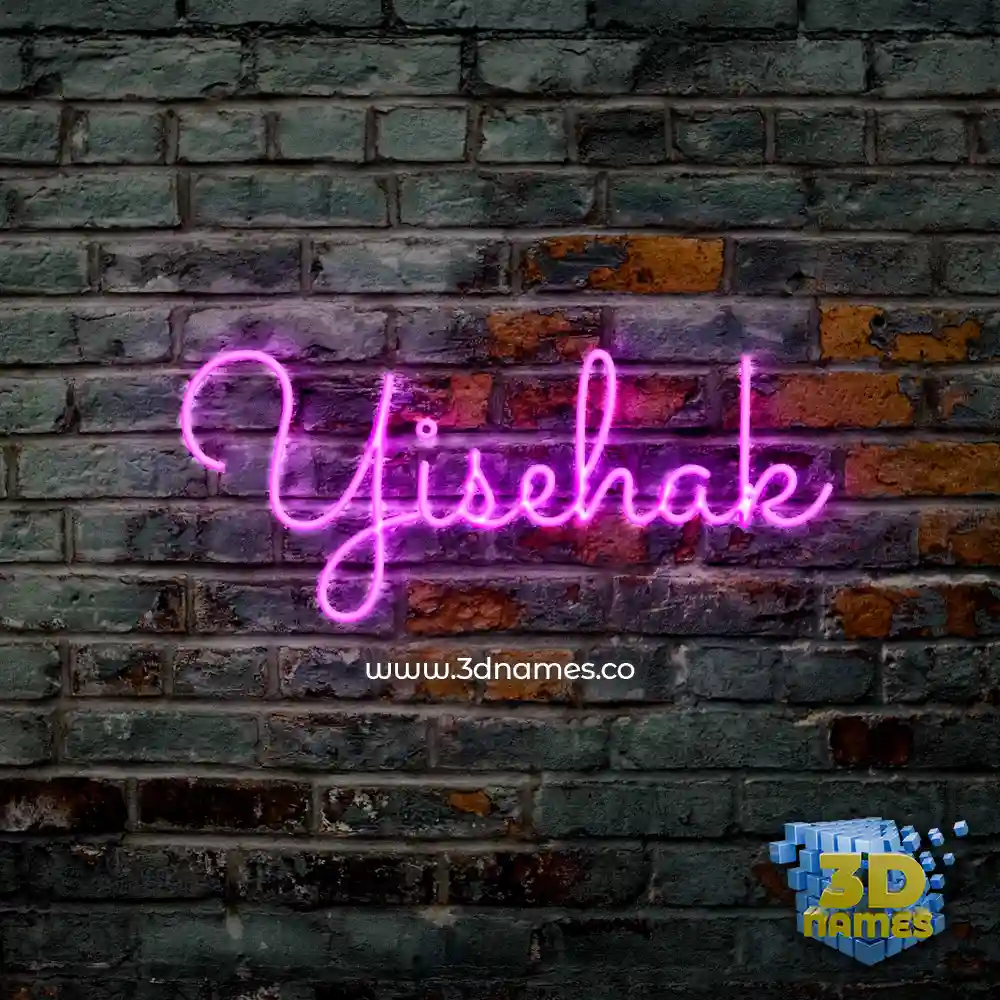 yisehak in Pink Neon style - 3D name wallpaper