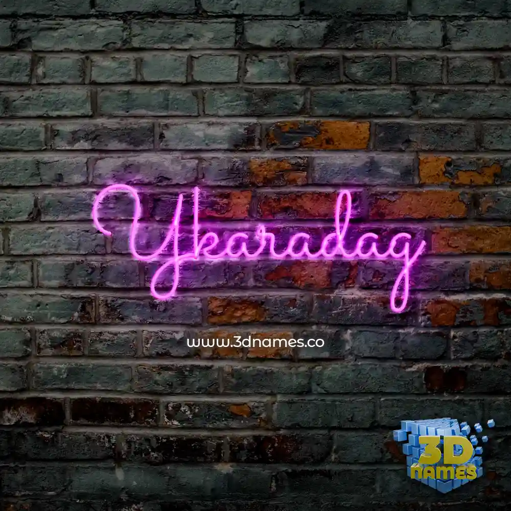 ykaradag in Pink Neon style - 3D name wallpaper