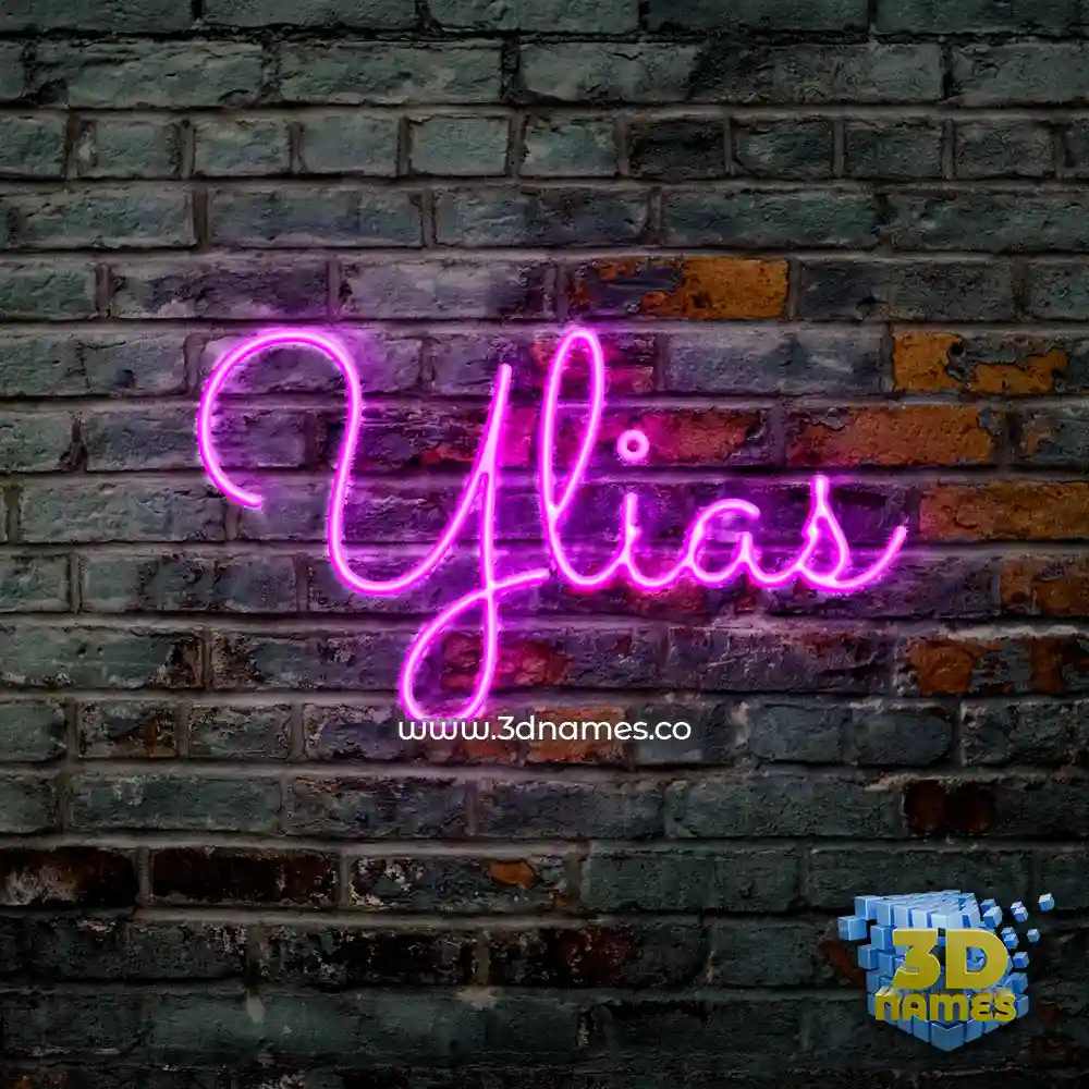 ylias in Pink Neon style - 3D name wallpaper