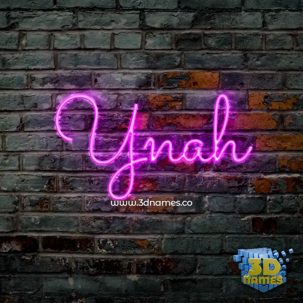 ynah in Pink Neon style - 3D name wallpaper