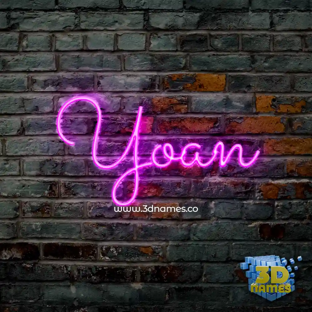 yoan in Pink Neon style - 3D name wallpaper