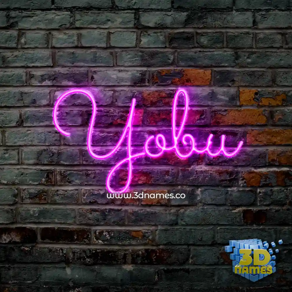 yobu in Pink Neon style - 3D name wallpaper
