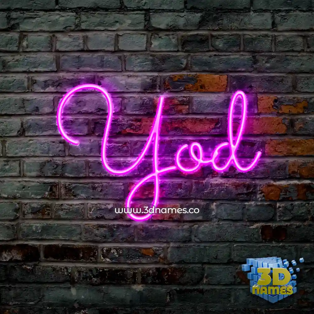 yod in Pink Neon style - 3D name wallpaper