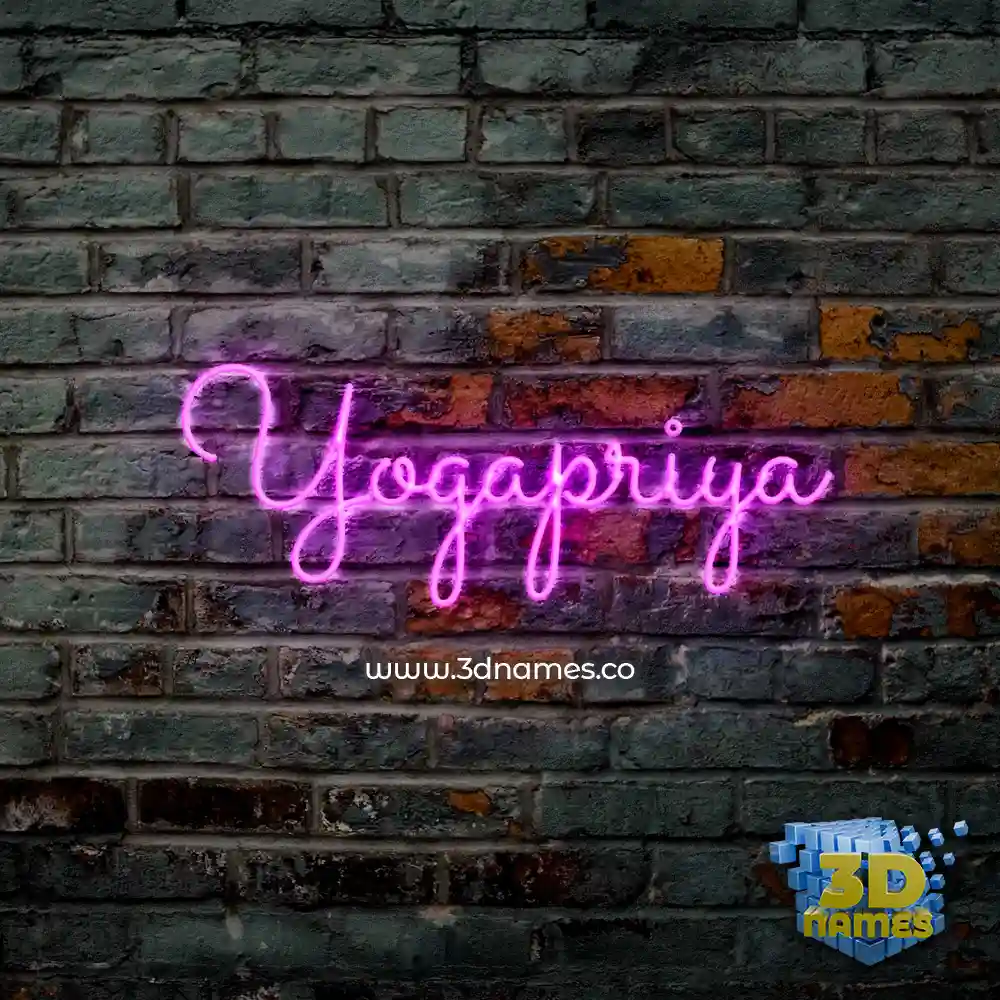 yogapriya in Pink Neon style - 3D name wallpaper