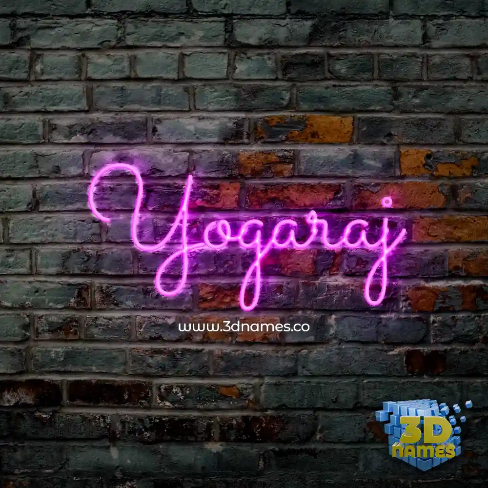 yogaraj in Pink Neon style - 3D name wallpaper