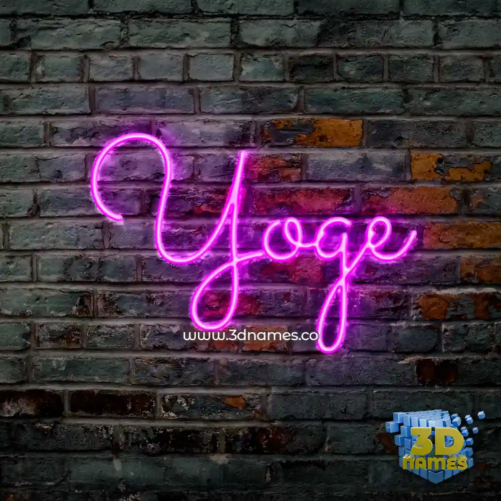 yoge in Pink Neon style - 3D name wallpaper