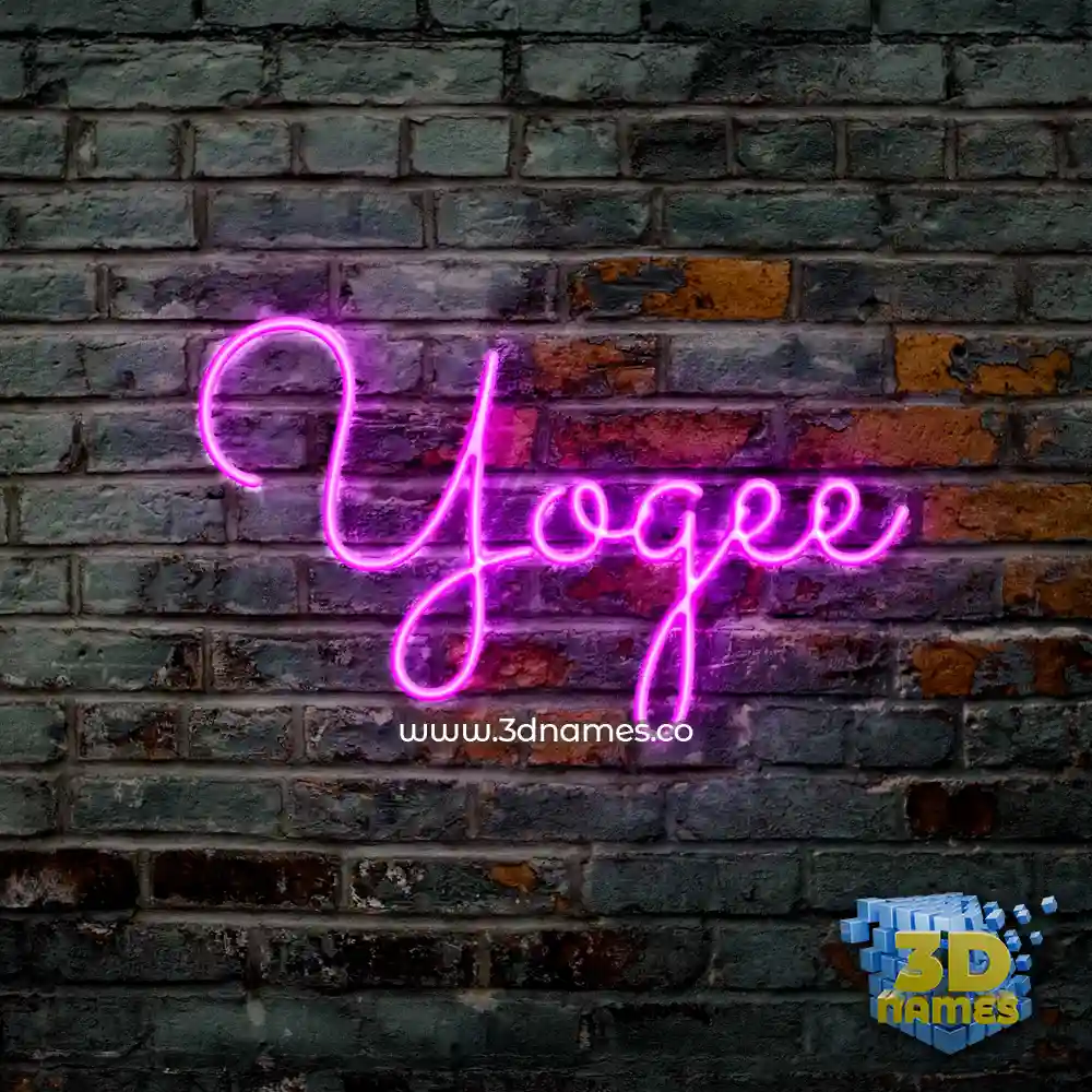 yogee in Pink Neon style - 3D name wallpaper