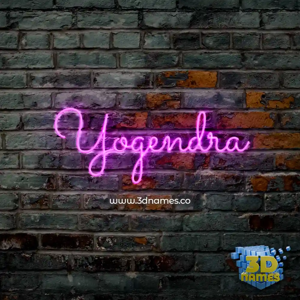 yogendra in Pink Neon style - 3D name wallpaper