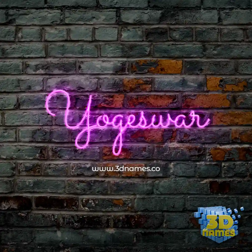 yogeswar in Pink Neon style - 3D name wallpaper