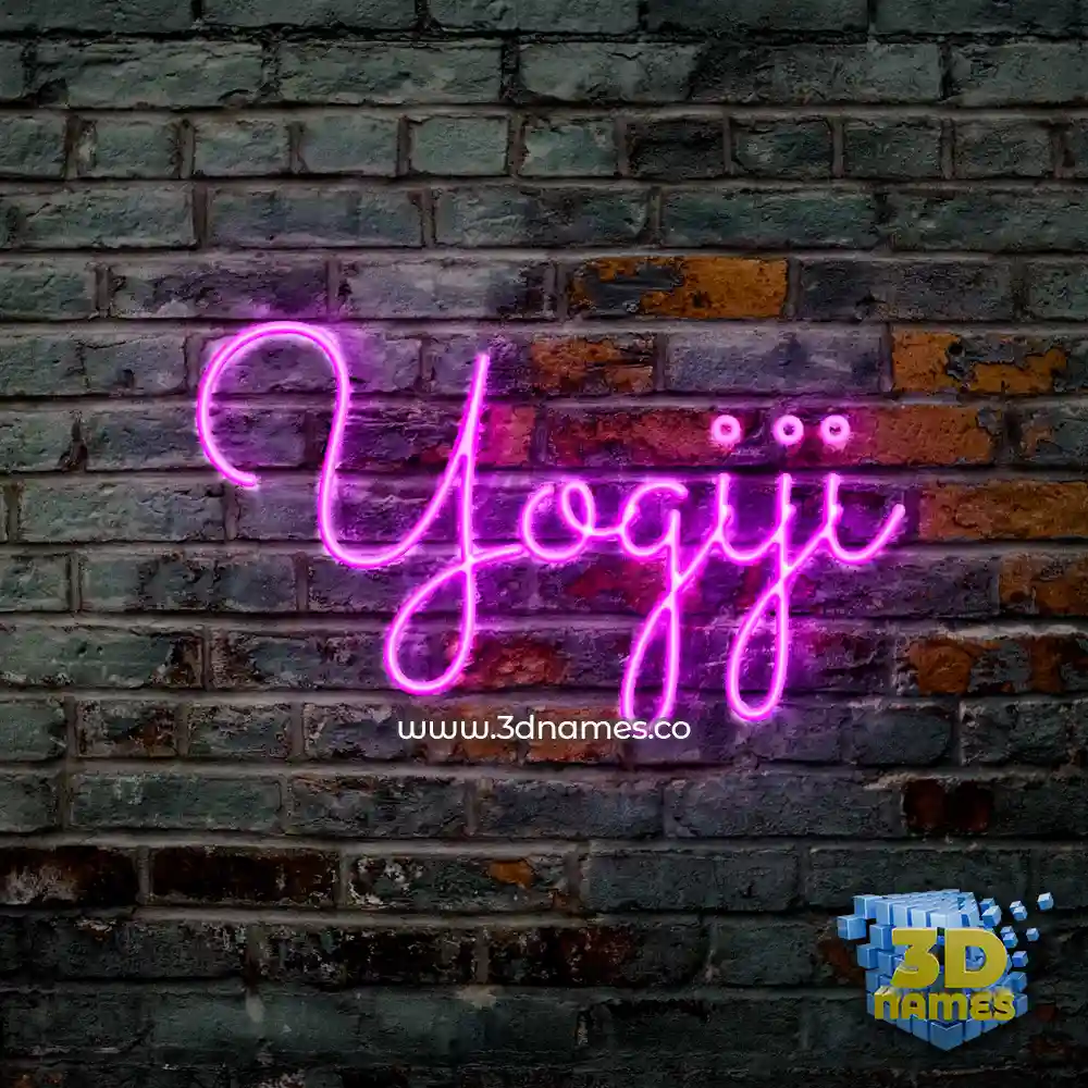yogiji in Pink Neon style - 3D name wallpaper