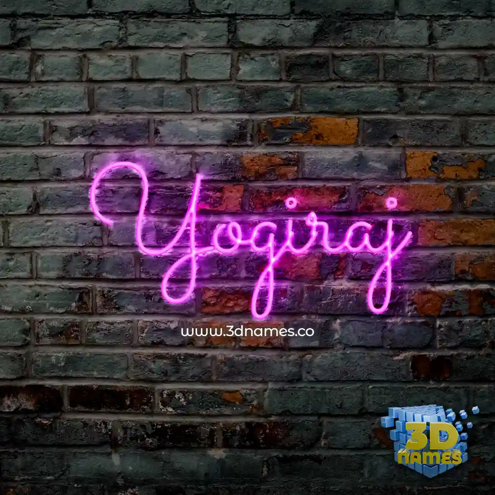 yogiraj in Pink Neon style - 3D name wallpaper