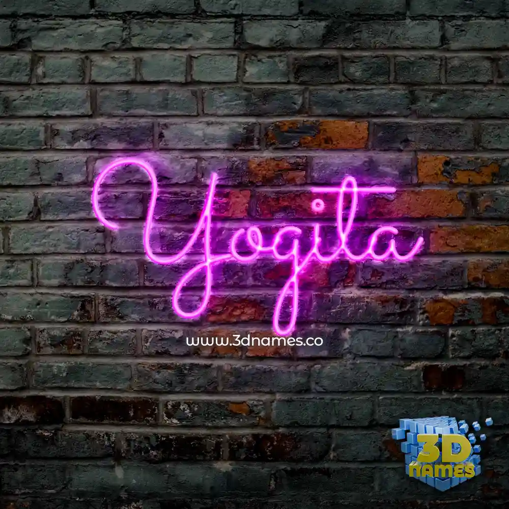 yogita in Pink Neon style - 3D name wallpaper