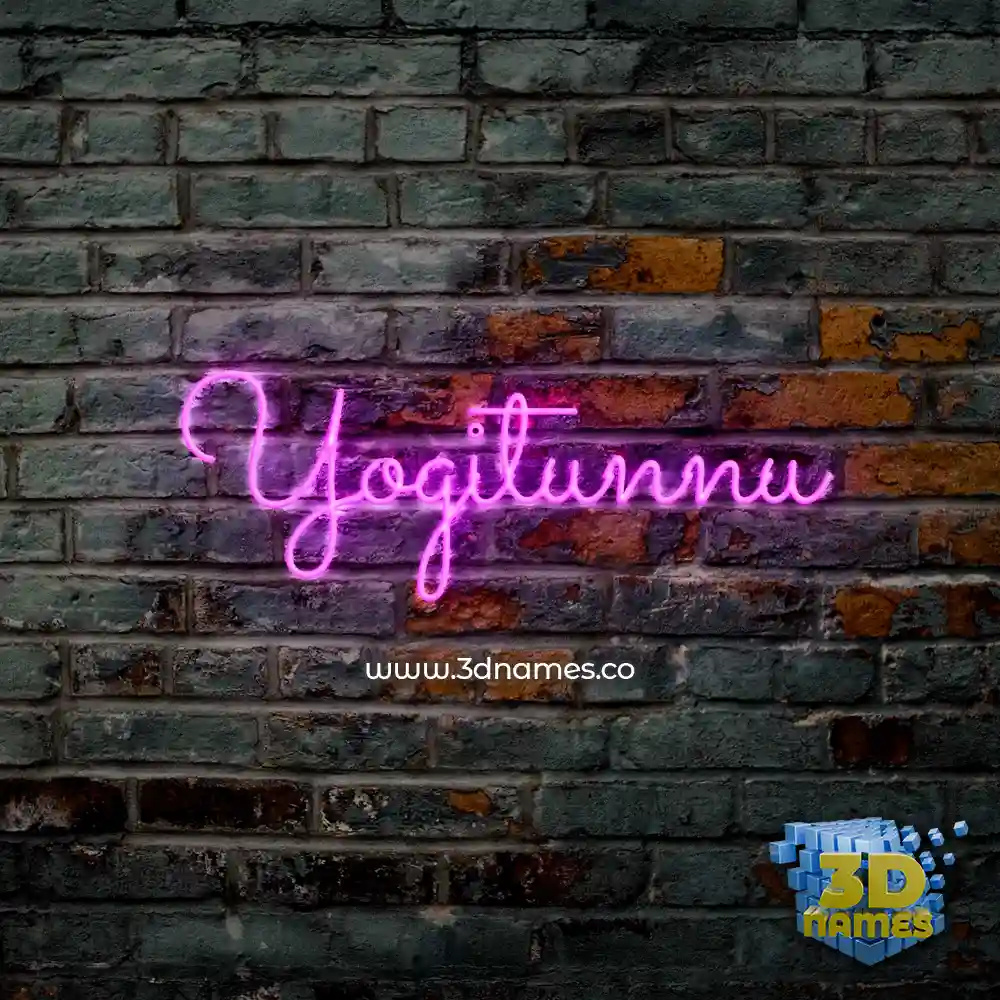 yogitunnu in Pink Neon style - 3D name wallpaper