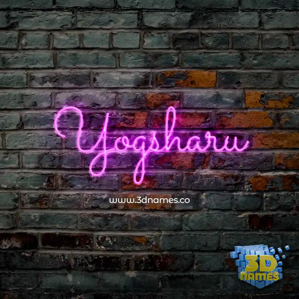 yogsharu in Pink Neon style - 3D name wallpaper