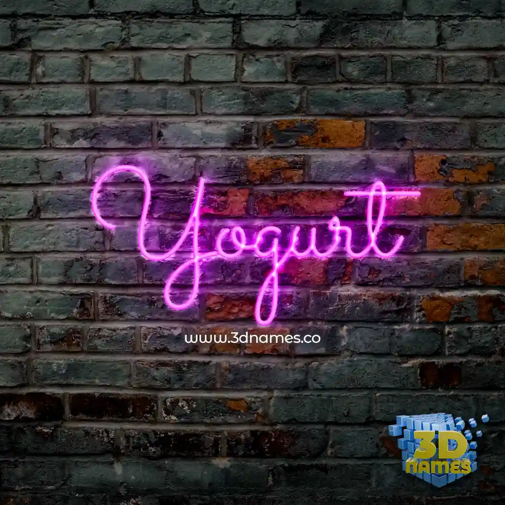 yogurt in Pink Neon style - 3D name wallpaper