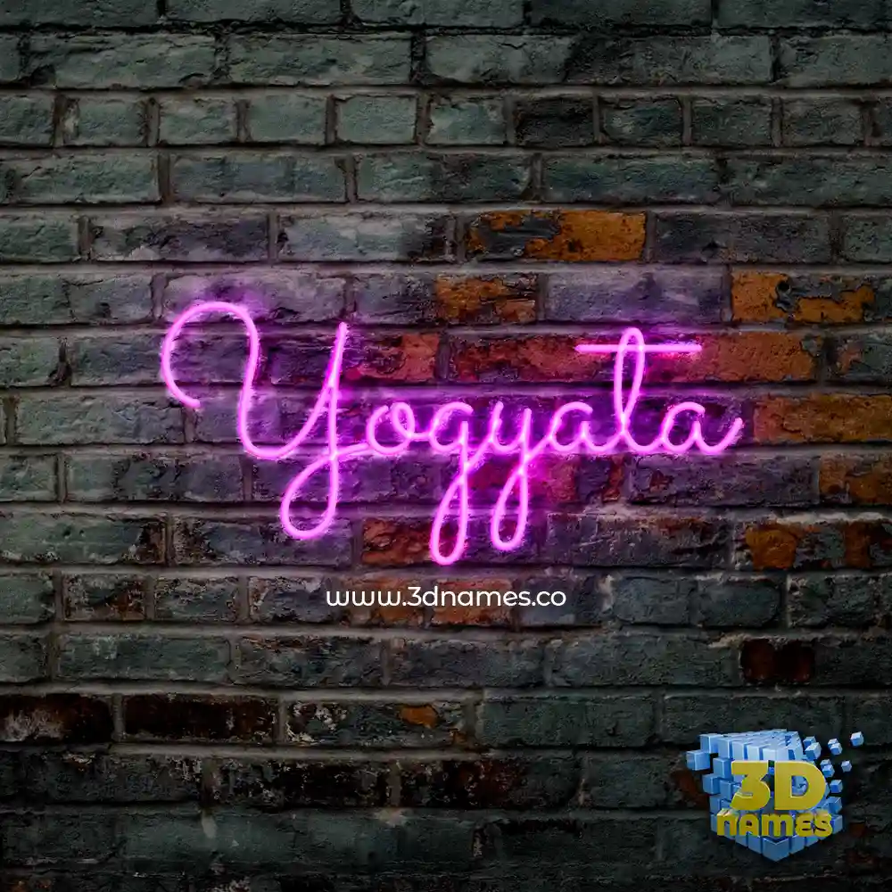 yogyata in Pink Neon style - 3D name wallpaper