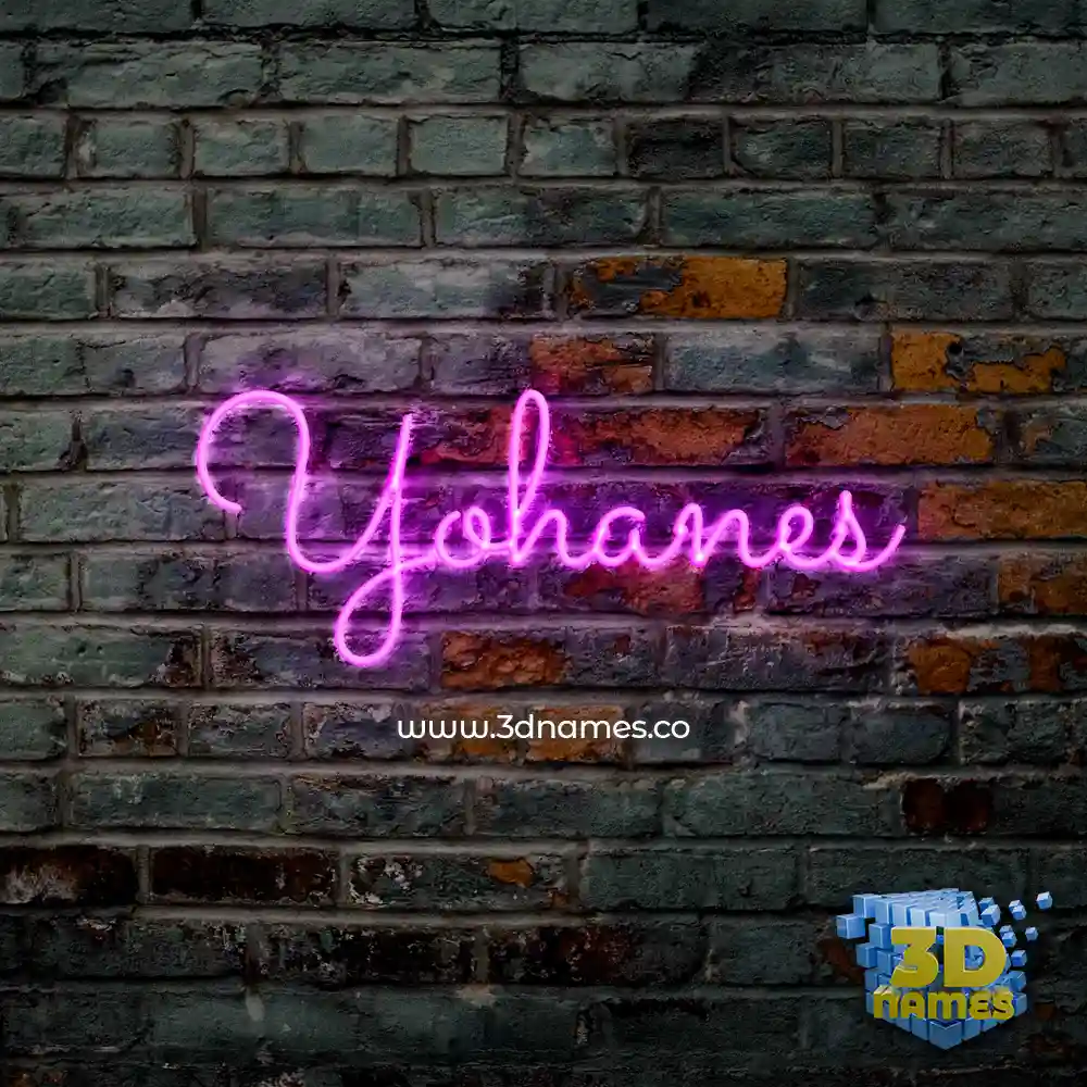 yohanes in Pink Neon style - 3D name wallpaper