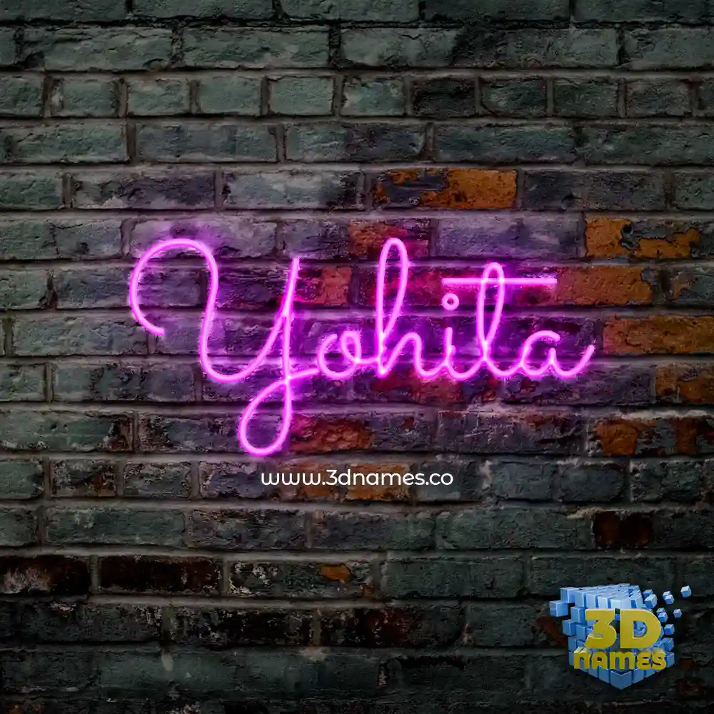 yohita in Pink Neon style - 3D name wallpaper