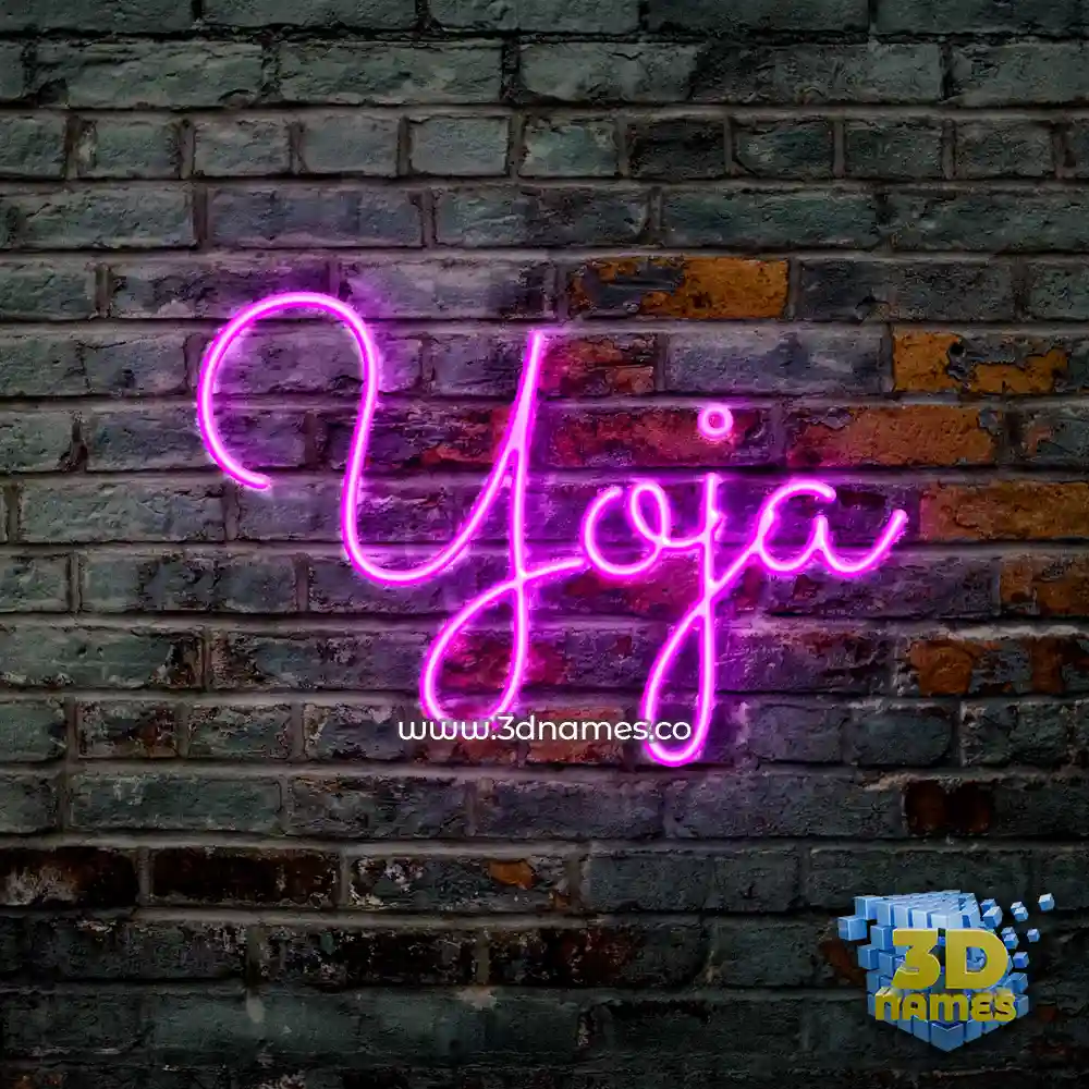 yoja in Pink Neon style - 3D name wallpaper