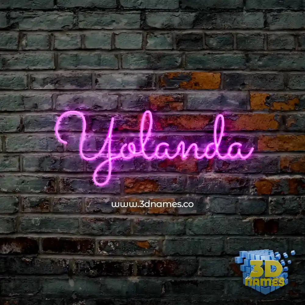 yolanda in Pink Neon style - 3D name wallpaper