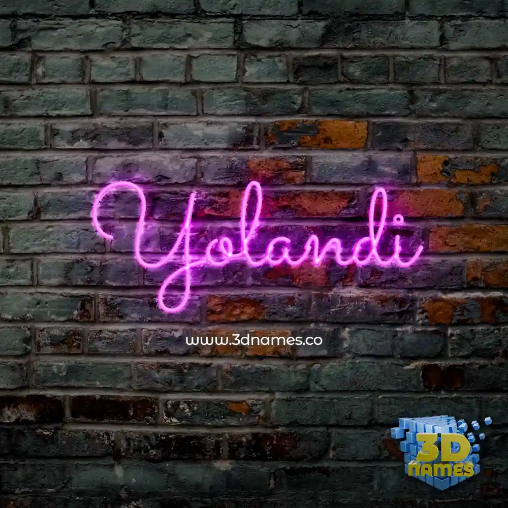 yolandi in Pink Neon style - 3D name wallpaper