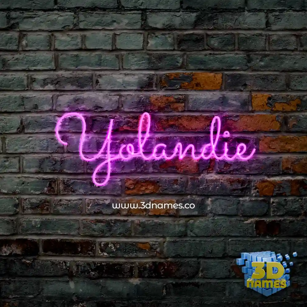 yolandie in Pink Neon style - 3D name wallpaper