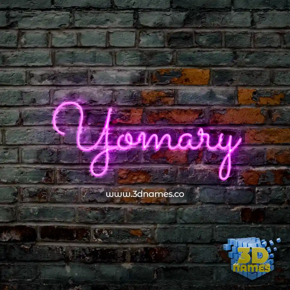 yomary in Pink Neon style - 3D name wallpaper
