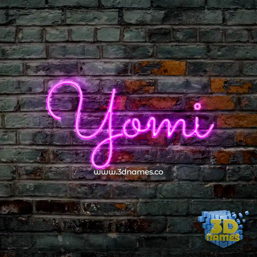 yomi in Pink Neon style - 3D name wallpaper
