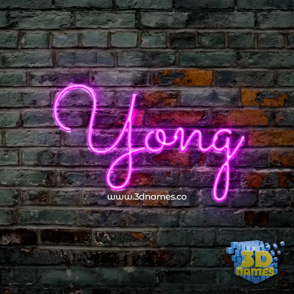 yong in Pink Neon style - 3D name wallpaper