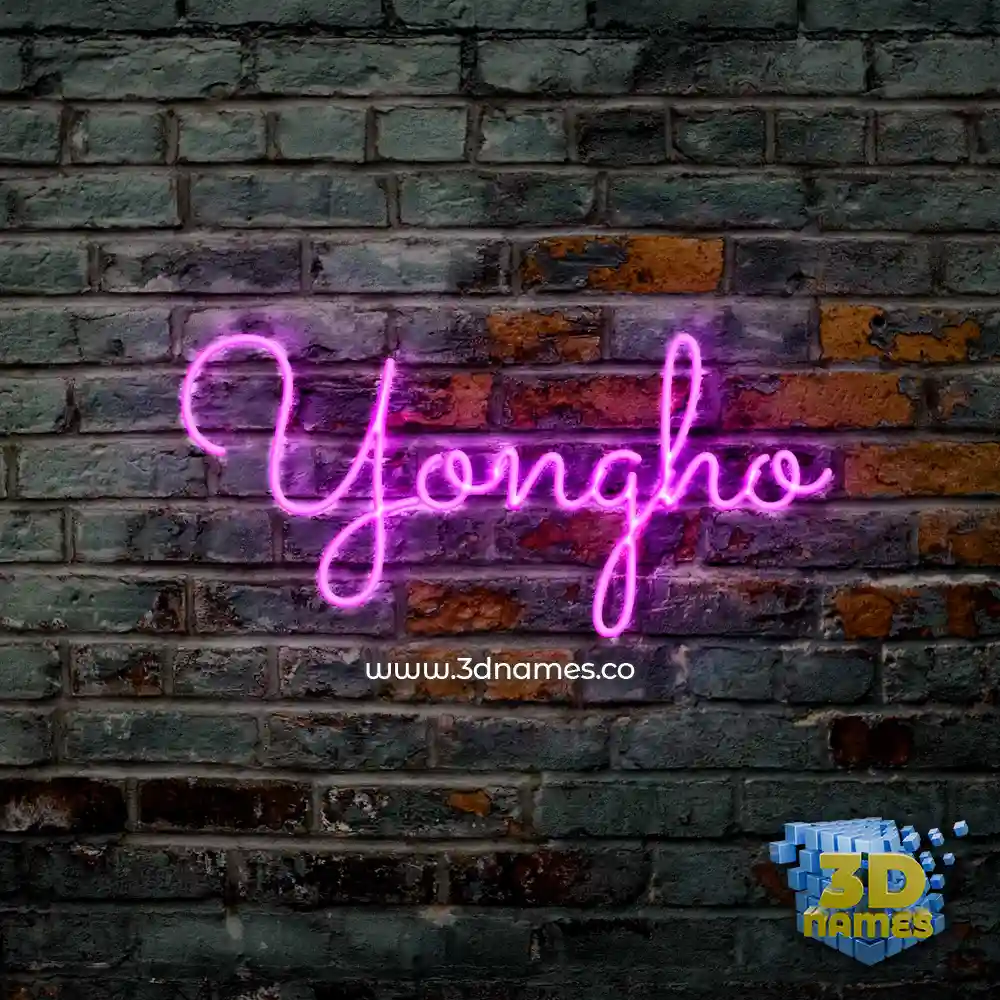 yongho in Pink Neon style - 3D name wallpaper