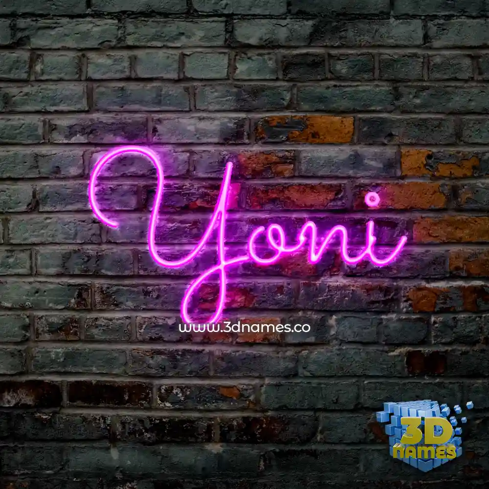 yoni in Pink Neon style - 3D name wallpaper