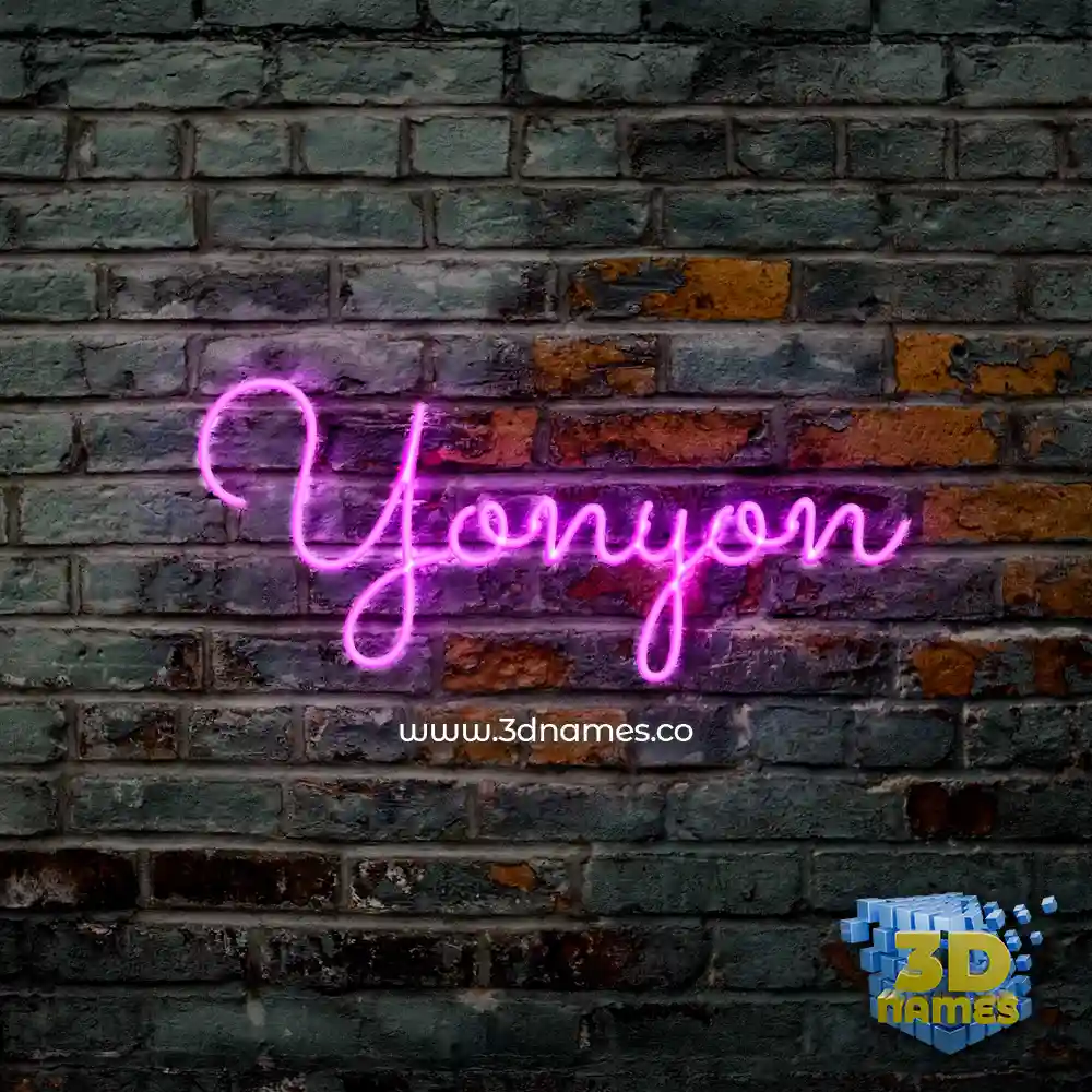 yonyon in Pink Neon style - 3D name wallpaper