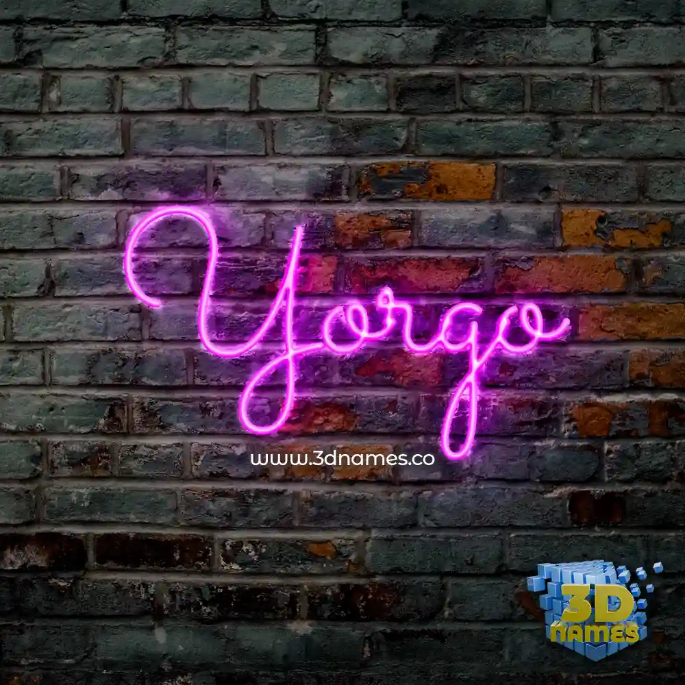 yorgo in Pink Neon style - 3D name wallpaper