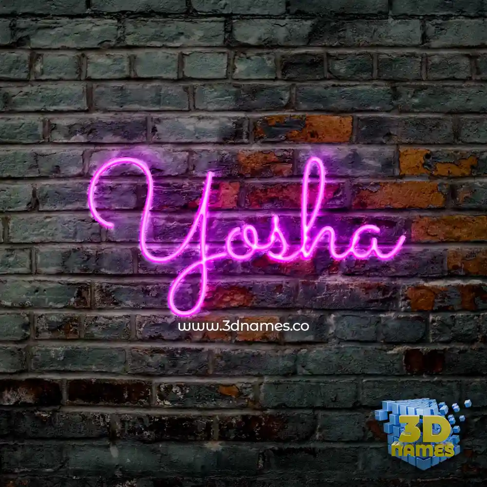 yosha in Pink Neon style - 3D name wallpaper