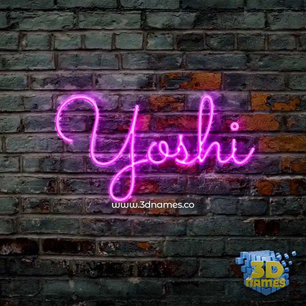 yoshi in Pink Neon style - 3D name wallpaper