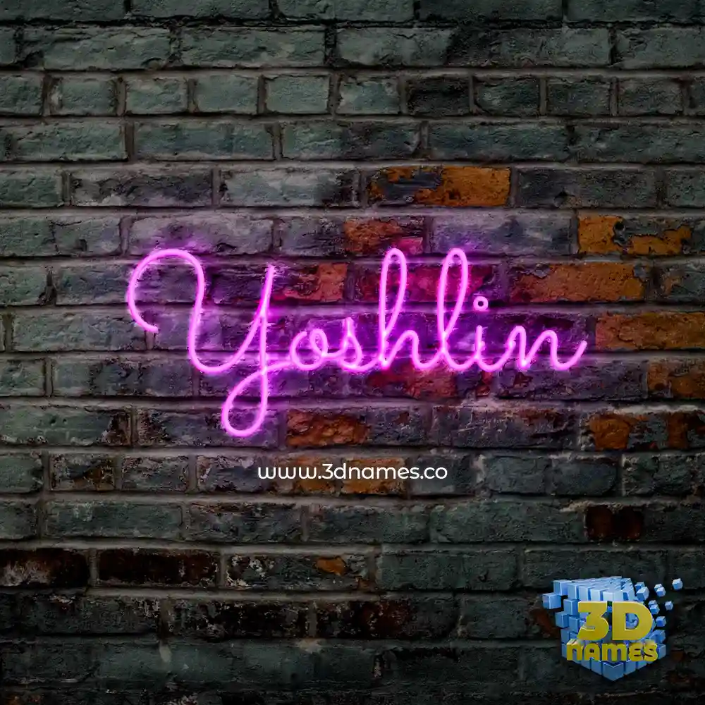 yoshlin in Pink Neon style - 3D name wallpaper