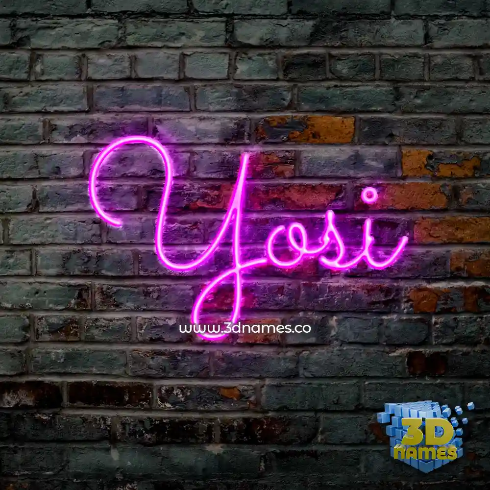 yosi in Pink Neon style - 3D name wallpaper