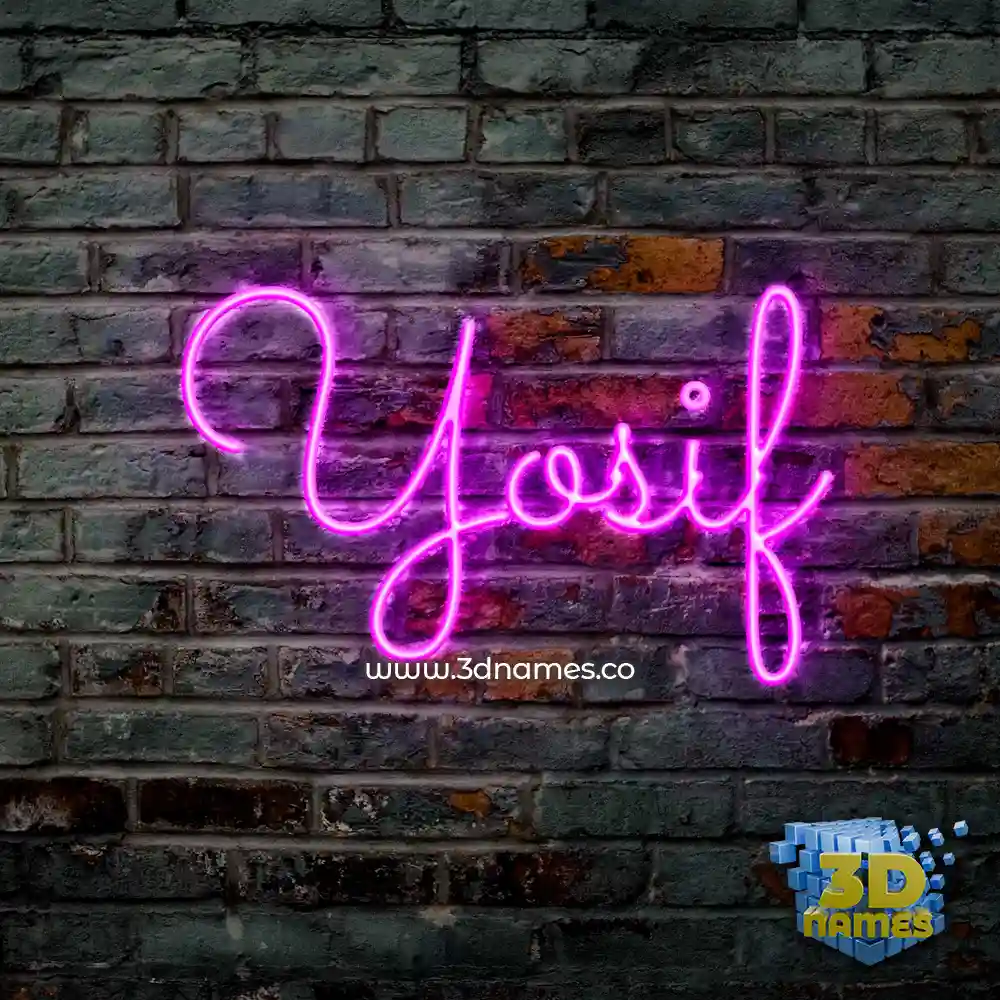 yosif in Pink Neon style - 3D name wallpaper