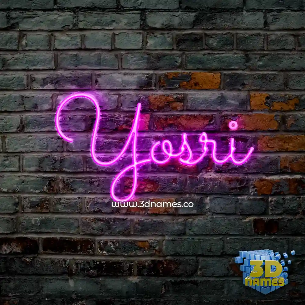 yosri in Pink Neon style - 3D name wallpaper
