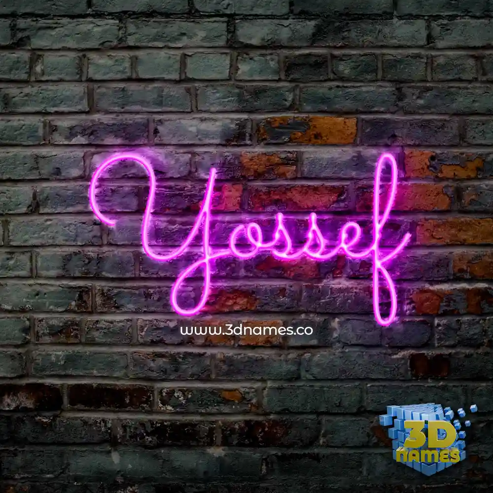 yossef in Pink Neon style - 3D name wallpaper