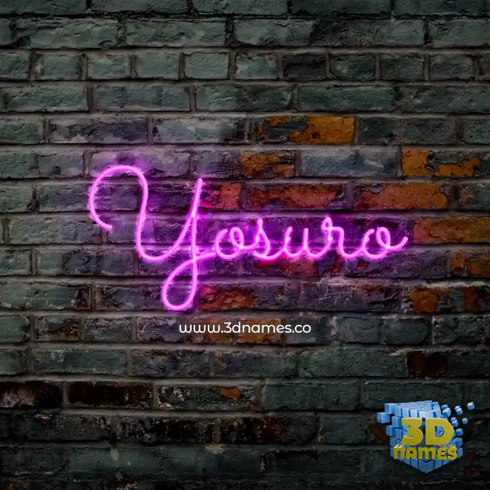 yosuro in Pink Neon style - 3D name wallpaper