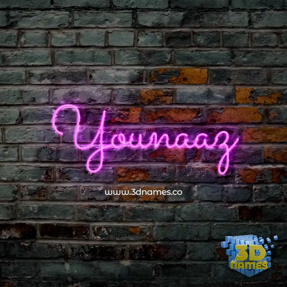 younaaz in Pink Neon style - 3D name wallpaper