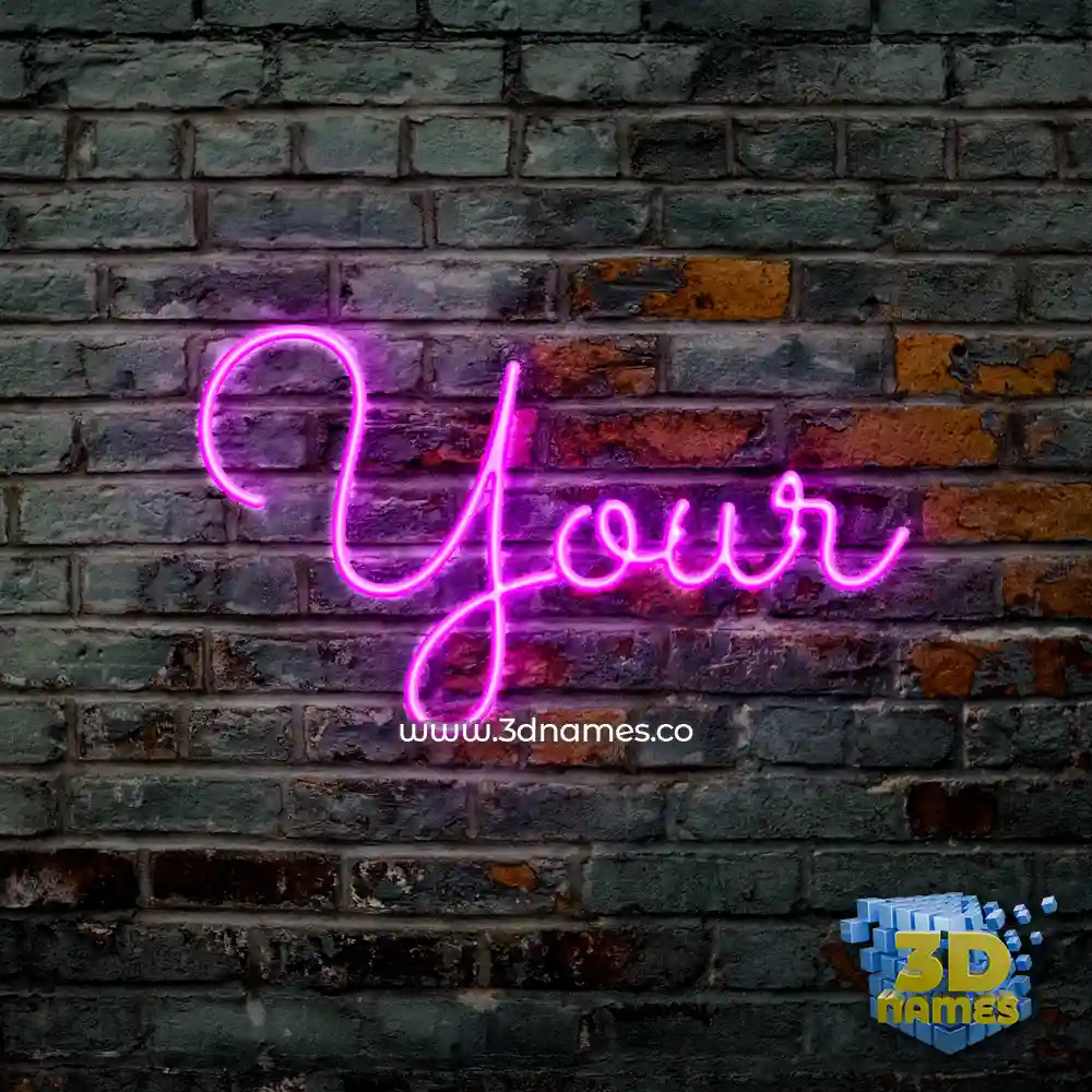 your in Pink Neon style - 3D name wallpaper