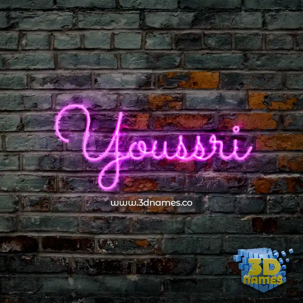 youssri in Pink Neon style - 3D name wallpaper