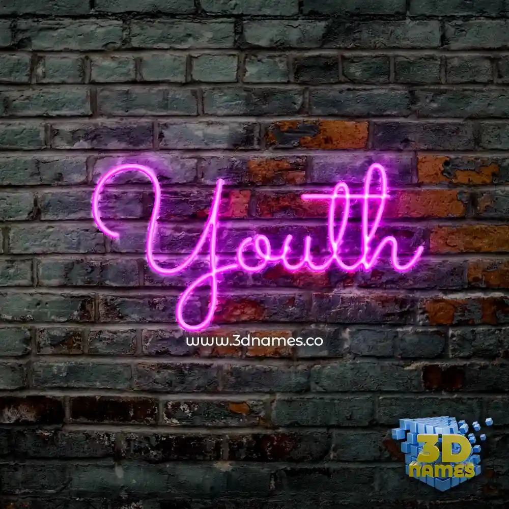 youth in Pink Neon style - 3D name wallpaper