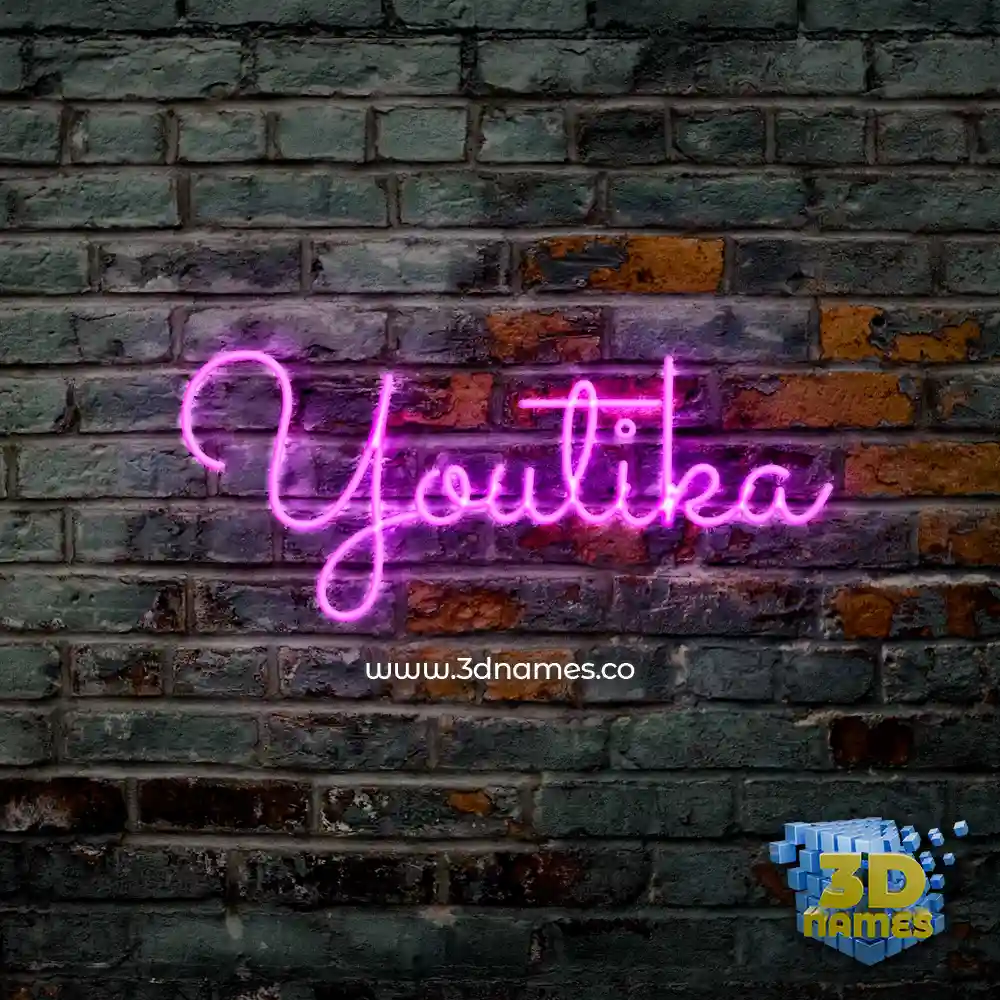 youtika in Pink Neon style - 3D name wallpaper