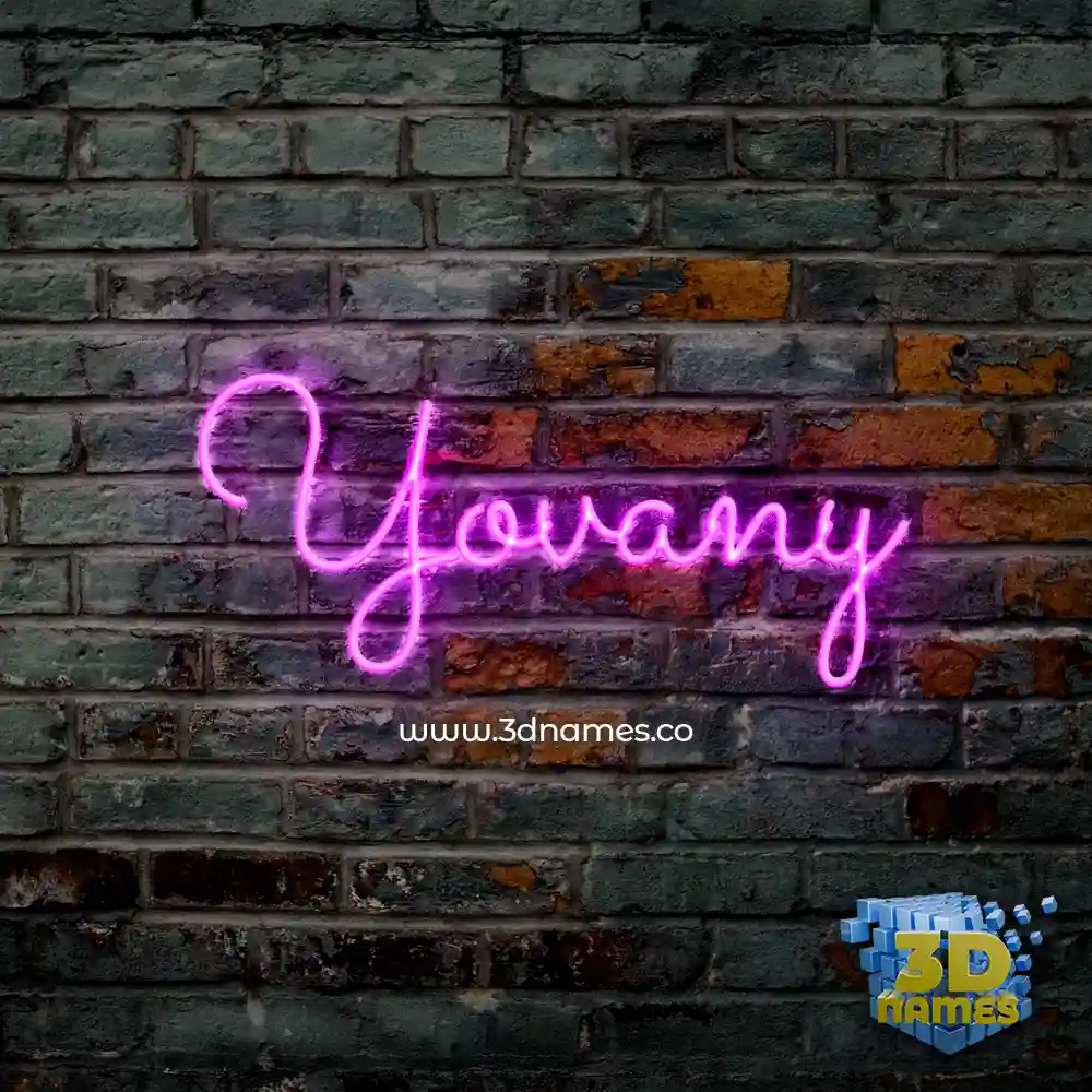 yovany in Pink Neon style - 3D name wallpaper