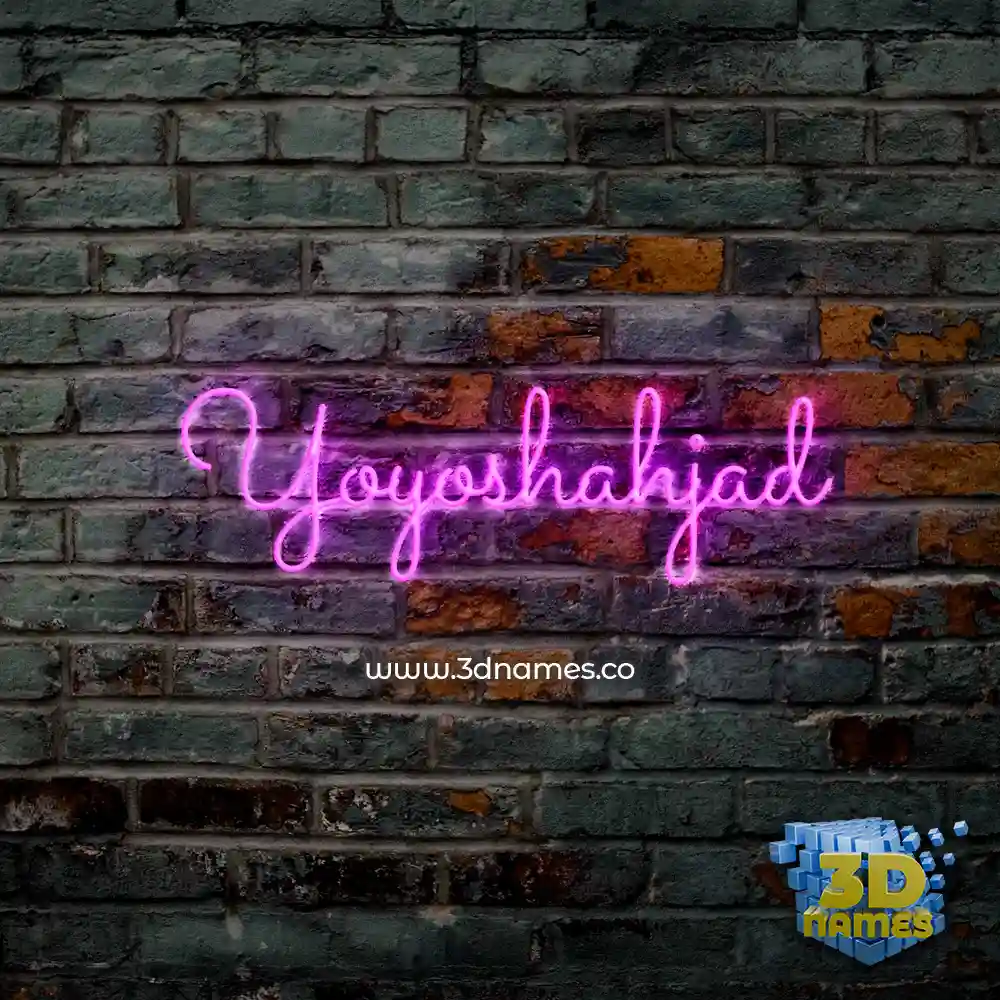 yoyoshahjad in Pink Neon style - 3D name wallpaper