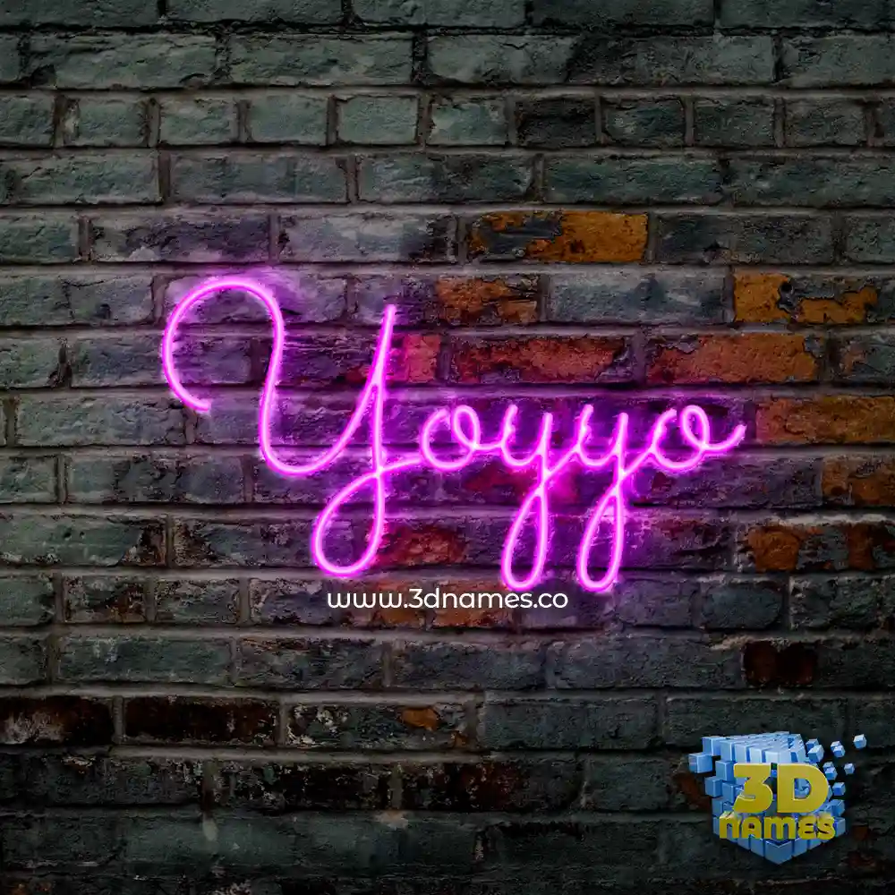 yoyyo in Pink Neon style - 3D name wallpaper