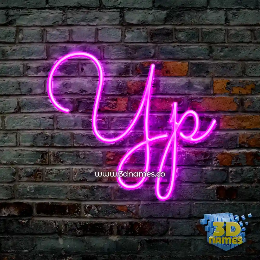 yp in Pink Neon style - 3D name wallpaper